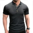 thumbnail image 1 of SWSMCLT Men's Ribbed Knit Summer Top Soft Fitted Stretch Short Sleeve T Shirt Casual Fashion Tshirt Cool Light Collared Polo Dark Grey X-Large, 1 of 4