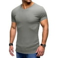 thumbnail image 1 of SWSMCLT Men's Lightweight Sports Fall Thin Casual V Neck Tshirt Short Sleeve Top Soft Summer Cool Fitted T Shirt Grey Small, 1 of 4