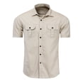 thumbnail image 1 of SWSMCLT Men's Short Sleeve Button Down Mandarin Collar Shirts Shirt Fishing Top Soft Camp Lightweight Button Khaki X-Large, 1 of 2