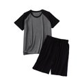thumbnail image 1 of SWSMCLT Men's Short Sleeve Pajamas Summer 2 Piece Modal Thin Pajama Set Comfy Spring Spandex Fall Drawstring Black X-Small, 1 of 5