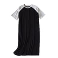 thumbnail image 1 of SWSMCLT Men's Short Sleeve Pjs Summer Stretchy Comfy Sleeping Pajamas Sleepwear Soft Cool Knee Length Spandex Black Light Grey Small, 1 of 1