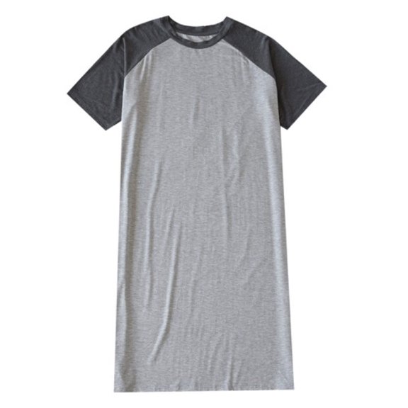 SWSMCLT Men's Short Sleeve Pjs Summer Stretchy Comfy Sleeping Pajamas Sleepwear Soft Cool Knee Length Spandex Light Dark Grey Small