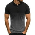 thumbnail image 1 of SWSMCLT Men's Short Sleeve T Shirt Fashion Thin Polo Shirt Fitted Tshirt Basic Fall Work Soft Summer Spandex Black Large, 1 of 1