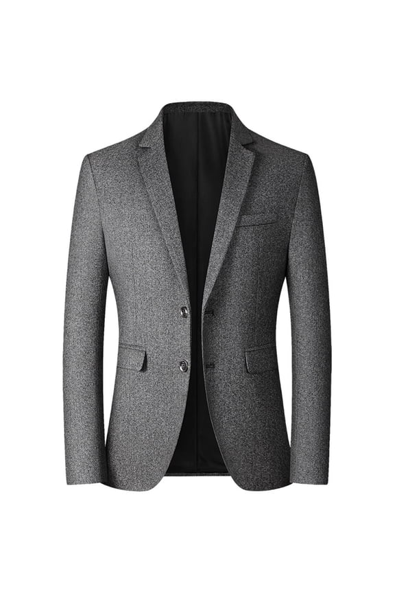 SWSMCLT Men's Single Breasted Blazer Casual Blazer Jacket Business Casual Suit Jacket Cozy Two Button Grey 40
