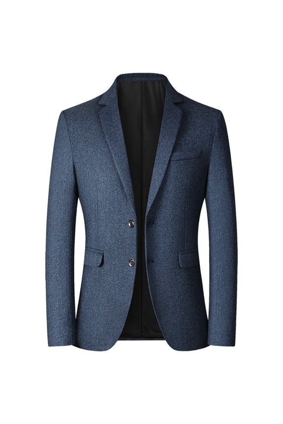 SWSMCLT Men's Single Breasted Blazer Casual Blazer Jacket Business Casual Suit Jacket Cozy Two Button Navy 36