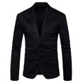 thumbnail image 1 of SWSMCLT Men's Single Breasted Knit Blazer Soft Cozy Slim Fit 2 Button Sportcoat Long Sleeve Sport Coat Casual Black 38, 1 of 3