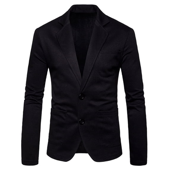 SWSMCLT Men's Single Breasted Knit Blazer Soft Cozy Slim Fit 2 Button Sportcoat Long Sleeve Sport Coat Casual Black 38