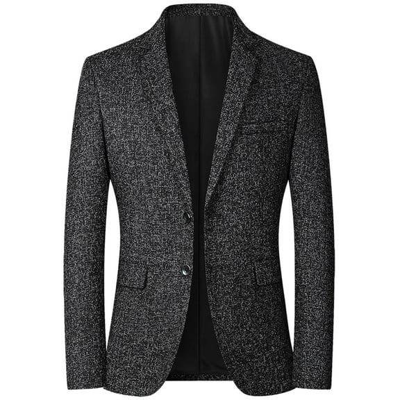 SWSMCLT Men's Single Breasted Suit Jacket Winter Sport Coat Long Sleeve Blazer Jacket Casual Summer Fashion Business Casual Black Large
