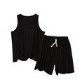 thumbnail image 1 of SWSMCLT Men's Sleeveless Pajama Set Soft Sleeping Tank Shorts Lounge Set Modal Sleepwear Summer Pajamas Comfy Pjs Black Large-X-Large, 1 of 1