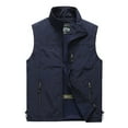 thumbnail image 1 of SWSMCLT Men's Sleeveless Top Winter Tank Top Fall Summer Spring Vest Fish Outdoor Zipper Pocket Nylon Basic Blue Medium, 1 of 4