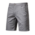 thumbnail image 1 of SWSMCLT Men's Slim Fit Bermuda Shorts Fashion Elastic Waist Casual Shorts Summer Soft Cotton Flap Front Walking Shorts Lounge Mid Rise Comfy Lightweight Dark Grey 34, 1 of 1