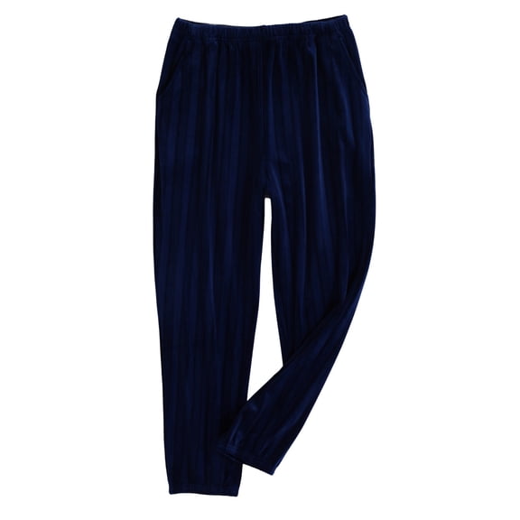 SWSMCLT Men's Soft Fleece Pajamas Comfy Pajama Pants Classic Straight Leg Pjs Fleece Lounge Thick Basic Fall Winter Navy Small