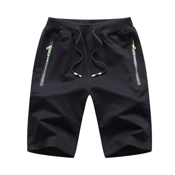 SWSMCLT Men's Soft Lightweight Sweat Shorts Gym Shorts Drawstring Joggers Short Comfy Cotton Spandex Summer Black XX-Large