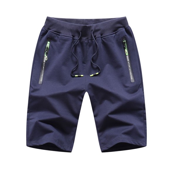 SWSMCLT Men's Soft Lightweight Sweat Shorts Gym Shorts Drawstring Joggers Short Comfy Cotton Spandex Summer Blue X-Large