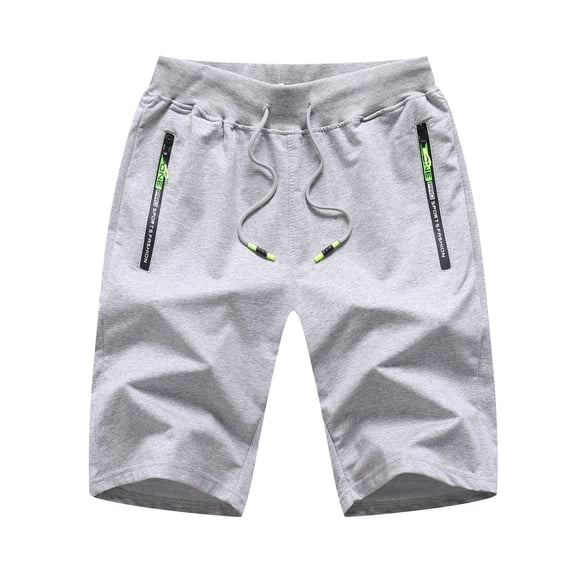 SWSMCLT Men's Soft Lightweight Sweat Shorts Gym Shorts Drawstring Joggers Short Comfy Cotton Spandex Summer Light Grey XX-Large