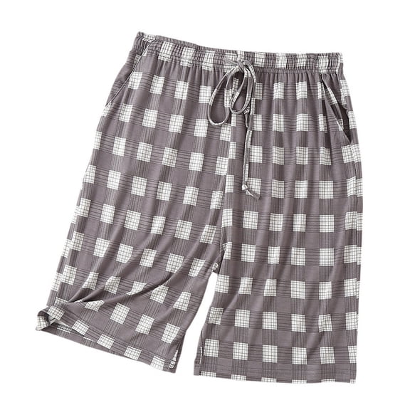 SWSMCLT Men's Soft Pajama Shorts Cool Pajamas Modal Classic Comfy Drawstring Loungewear Thin Loose Lounging Grey White Large