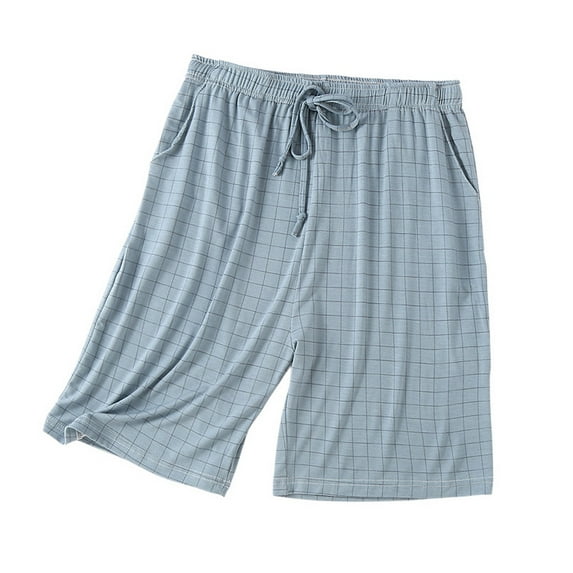 SWSMCLT Men's Soft Pajama Shorts Cool Pajamas Modal Classic Comfy Drawstring Loungewear Thin Loose Lounging Light Blue X-Small