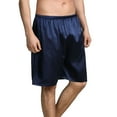 thumbnail image 1 of SWSMCLT Men's Soft Pajamas Shorts Summer Sleep Satin Fall Loose Valentines Day Loungewear Shorts Comfy Spring Thin Navy Small, 1 of 4