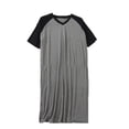 thumbnail image 1 of SWSMCLT Men's Soft Pjs Short Sleeve Sleepwear Thin Summer Loungewear Comfy Breathable V Neck Fall Spandex Dark Grey Black Small, 1 of 1