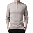 thumbnail image 1 of SWSMCLT Men's Soft Pullover Fall Half Zip Long Sleeve Sweater Knit Zip Spring Turtleneck Winter Pullover Cream 38, 1 of 4