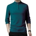 thumbnail image 1 of SWSMCLT Men's Soft Pullover Fall Half Zip Long Sleeve Sweater Knit Zip Spring Turtleneck Winter Pullover Cyan 40, 1 of 1