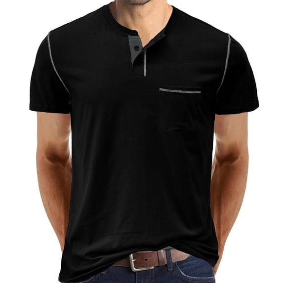 SWSMCLT Men's Soft Shirt Basic T Shirt Short Sleeve Regular Fit Fashion Cool Top Pocket Summer Stretch Black 3X-Large