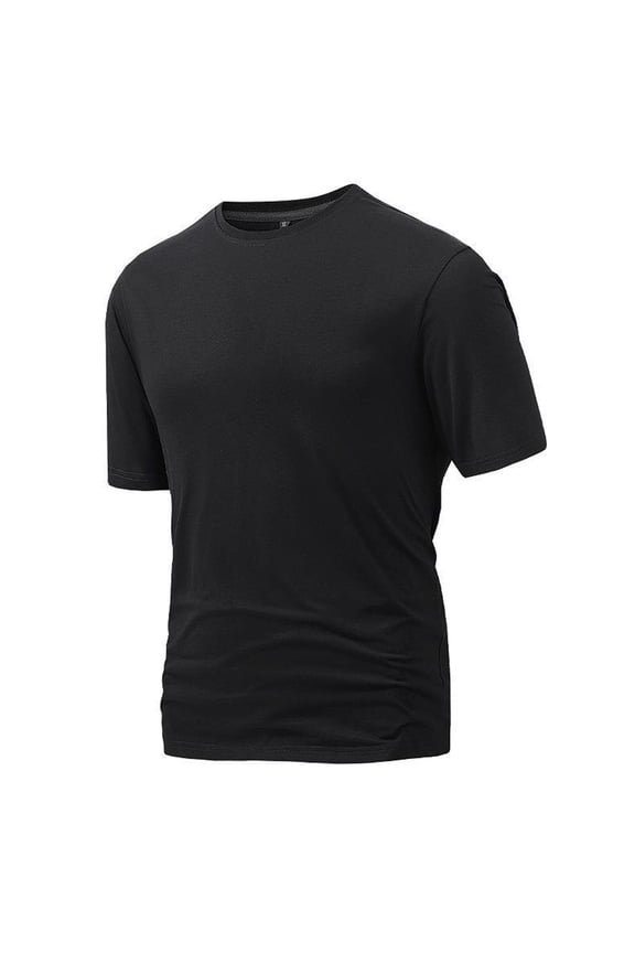SWSMCLT Men's Soft T Shirt Summer Crew Neck Shirt Short Sleeve Shirt Basic Cool Casual Stretch Casual Spring Black Small