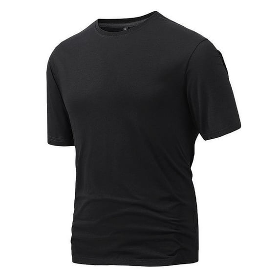 SWSMCLT Men's Soft T Shirt Summer Crew Neck Shirt Short Sleeve Shirt Basic Cool Casual Stretch Casual Spring Black Small