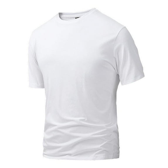 SWSMCLT Men's Soft T Shirt Summer Crew Neck Shirt Short Sleeve Shirt Basic Cool Casual Stretch Casual Spring White Small