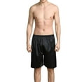 thumbnail image 1 of SWSMCLT Men's Soft Underwear Cool Casual Mid Rise Loose Fit Fall Thin Satin Pajama Shorts Boxers Shorts Sleeping Sleepwear Silk Black1 44, 1 of 4