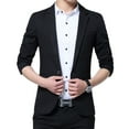 thumbnail image 1 of SWSMCLT Men's Sport Coat Slim Fit Button Warm Long Sleeve Blazer Jacket Fall Office Vintage Thin Sportcoat Black 44, 1 of 4
