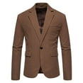 thumbnail image 1 of SWSMCLT Men's Sport Coat Suit Jacket Soft Blazer Business Fitted Outerwear Long Sleeve One Button Notch Collar Work Winter Coffee Small, 1 of 1