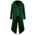 thumbnail image 1 of SWSMCLT Men's Steampunk Tailcoat Jacket Renaissance Gothic Medieval Halloween Frock Coat Retro Vampire Outfit Vintage Dark Green Medium, 1 of 1