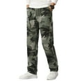 thumbnail image 1 of SWSMCLT Men's Straight Leg Pants Casual Casual Pants Pleated Work Utility Pants Drawstring Ankle Elastic Waist Summer Light Army Green 36, 1 of 4