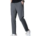 thumbnail image 1 of SWSMCLT Men's Stretch Casual Pants Slim Fit Slimming Pencil Trousers Pants Summer Ankle Lightweight Casual Grey Large, 1 of 4