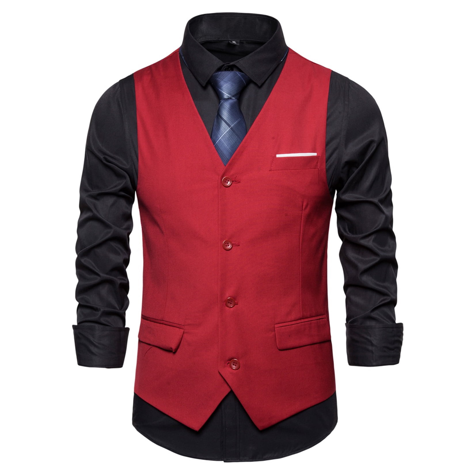 black dress shirt with red vest Custom Show Choir Vest Mens