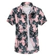 thumbnail image 1 of SWSMCLT Men's Summer Aloha Shirt Soft Button Down Hawaiian Shirt Fitted Top Hawaiian Button Up Casual Chiffon Pink X-Small, 1 of 1
