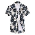thumbnail image 1 of SWSMCLT Men's Summer Aloha Shirt Soft Button Down Hawaiian Shirt Fitted Top Hawaiian Button Up Casual Chiffon White Large, 1 of 4