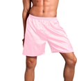 thumbnail image 1 of SWSMCLT Men's Summer Pajamas Short Pajama Shorts Sleeping Sleepwear Comfy Soft Cool Elastic Waist Silky Pink Medium, 1 of 5