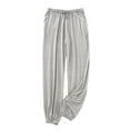 thumbnail image 1 of SWSMCLT Men's Summer Pants Lounge Pj Bottoms Loose Fall Pajamas Casual Drawstring Long Comfy Thin Elastic Waist Light Grey X-Large, 1 of 1