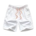thumbnail image 1 of SWSMCLT Men's Swim Trunks Summer Casual Swimming Trunks Beachwear Quick Dry Beach Shorts Cool Lightweight Elastic Waist Drawstring Board Shorts Soft Flap Pocket Nylon White 34, 1 of 1