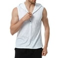 thumbnail image 1 of SWSMCLT Men's Tank Top Soft Cotton Fashion Workout Summer Spring Sleeveless Hoodie Hooded Vest Slim Fit Button Front Henley T Shirt White Small, 1 of 4