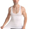 thumbnail image 1 of SWSMCLT Men's Tank Tops Vest Tummy Control Basic Body Shaper Shapewear Firm Waist Trainer Spandex Medium Soft Vest Tight White X-Small, 1 of 1