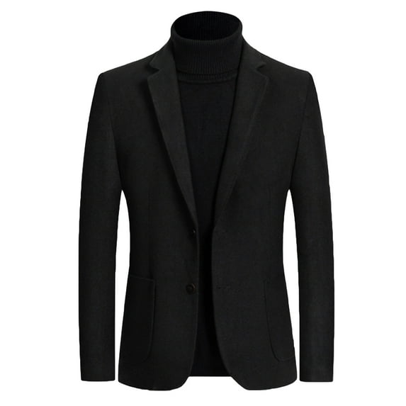SWSMCLT Men's V Neck Blazer Sport Coat Fall Valentines Day Suit Jacket Cozy Classic Soft Black3 Large