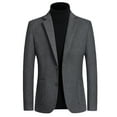 thumbnail image 1 of SWSMCLT Men's V Neck Blazer Sport Coat Fall Valentines Day Suit Jacket Cozy Classic Soft Grey3 Small, 1 of 5