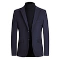 thumbnail image 1 of SWSMCLT Men's V Neck Blazer Sport Coat Fall Valentines Day Suit Jacket Cozy Classic Soft Navy2 Large, 1 of 2