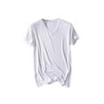 thumbnail image 1 of SWSMCLT Men's V Neck Shirt Soft Top Stretch Fall Lightweight Comfy Summer Basic Casual Short Sleeve T shirt White Large, 1 of 1