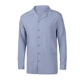 thumbnail image 1 of SWSMCLT Men's V Neck Shirt Top Button Down Long Sleeve Beach Holiday Cool Basic Fall Spring Casual Light Blue Large, 1 of 3