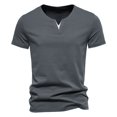 thumbnail image 1 of SWSMCLT Men's V Neck T Shirt Short Sleeve Top Spring Spandex Fashion Home Tshirt Fitted Cotton Summer Basic Dark Grey Small, 1 of 4