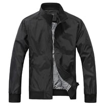 SWSMCLT Men's Windproof Wind Jacket Winter Jacket Waterproof Windbreaker Spring Long Sleeve Casual Fall Classic Black Large